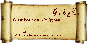 Gyurkovics Ágnes névjegykártya