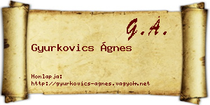 Gyurkovics Ágnes névjegykártya
